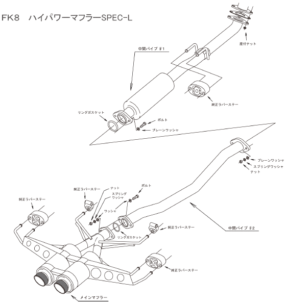 HKS 2017+ Honda Civic Type-R Hi-Power SPEC-L